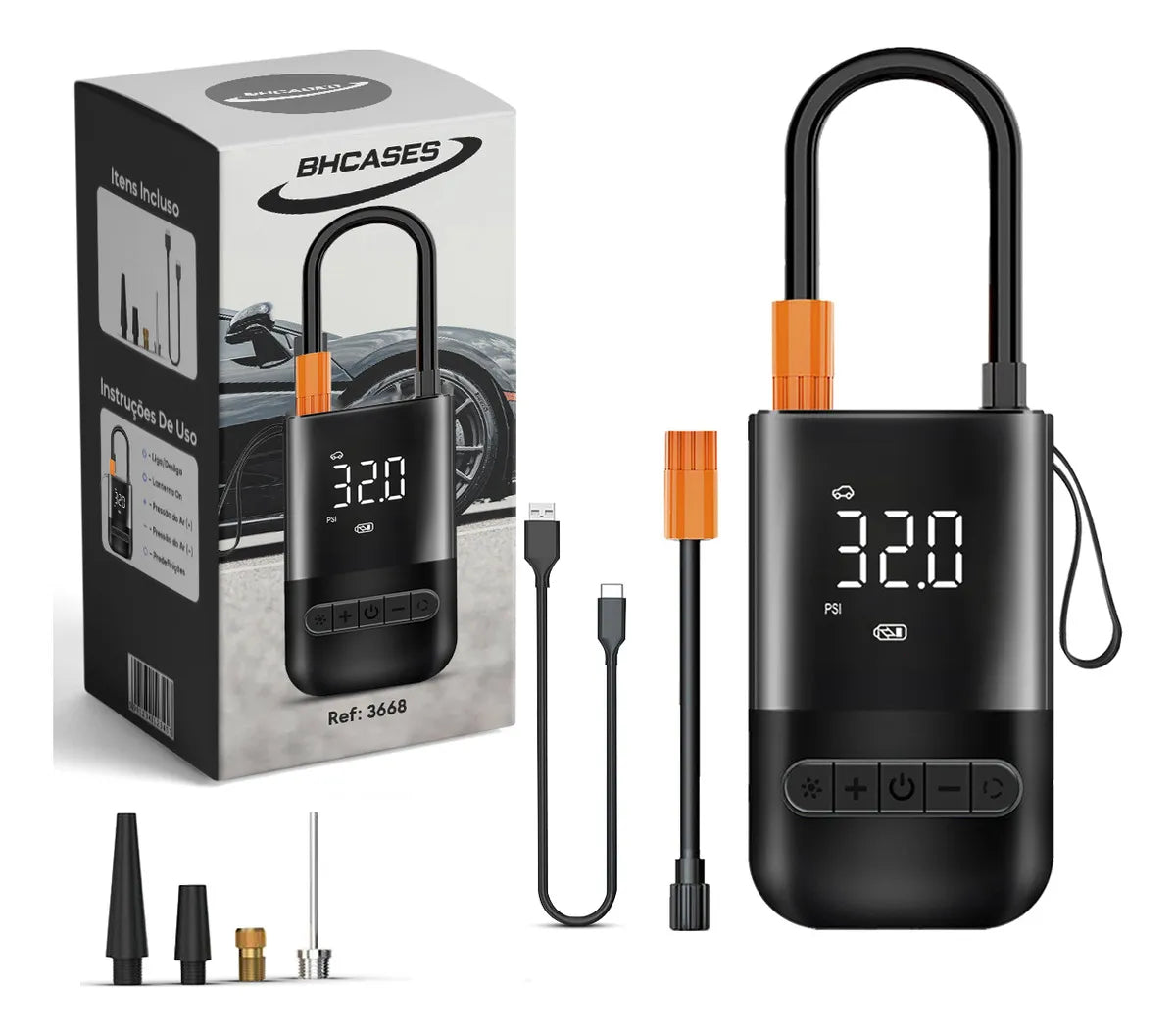 Inflador Pneus Digital Portátil