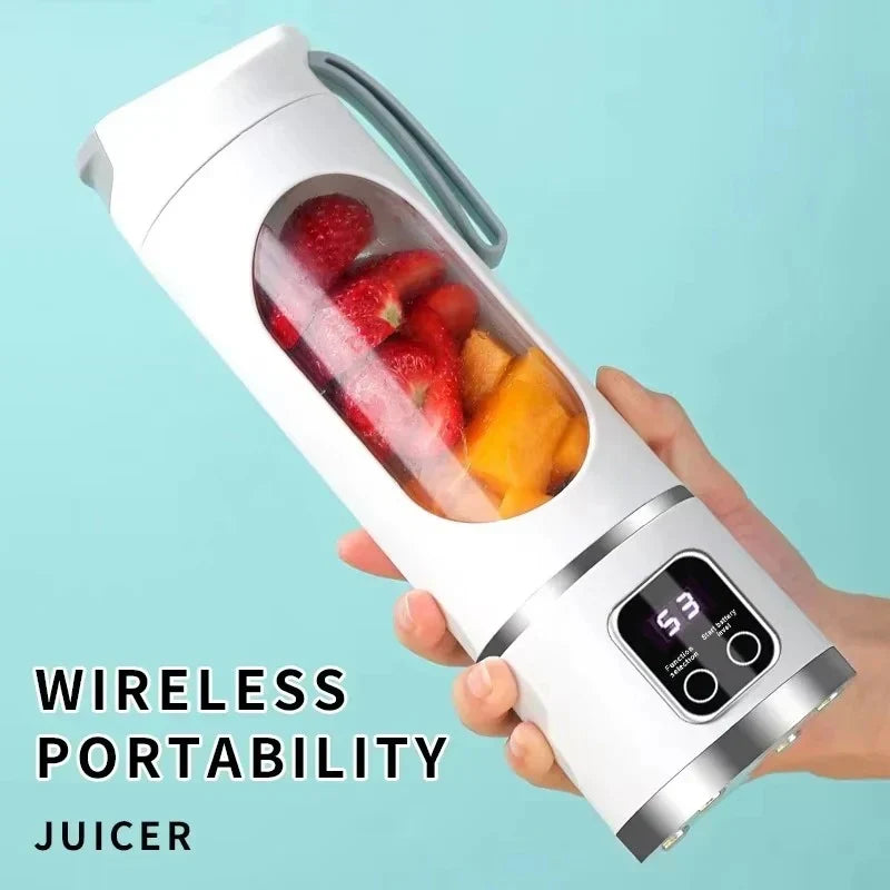 Portable Fruit Juicer 450ml Capacity 3 Gears USB Rechargeable Blender Ice Crusher